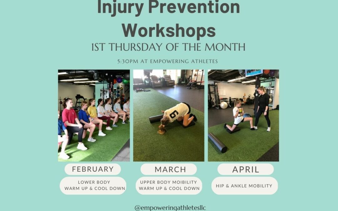 Injury Prevention Workshop, Habits for Injury Prevention, will be held the 1st Thursday of the month starting in February.